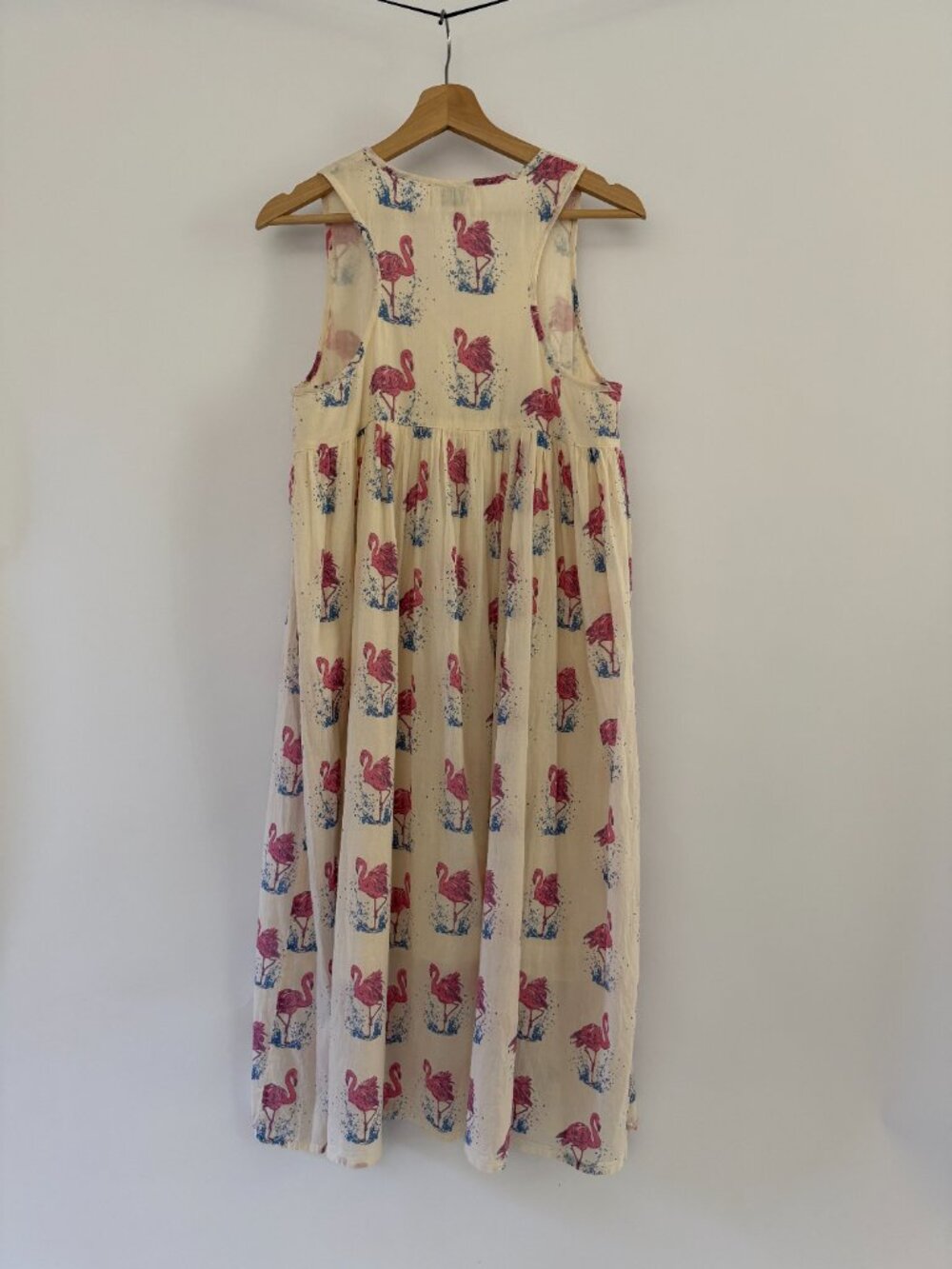 Vintage 80s 90s Pink Flamingo Japanese Cotton dress CUA Collection - Picture 4 of 6